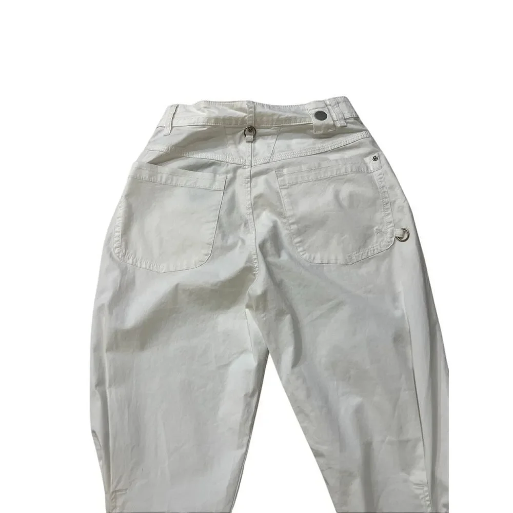 High Use By Claire Campbell Women's Tapered Trickster Pants Cream Size 4 NWT